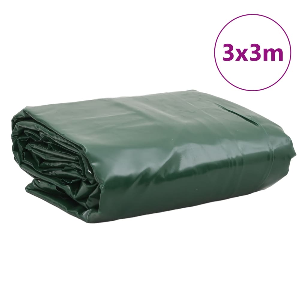 Green tarpaulin 3x3 m 650 g/m²