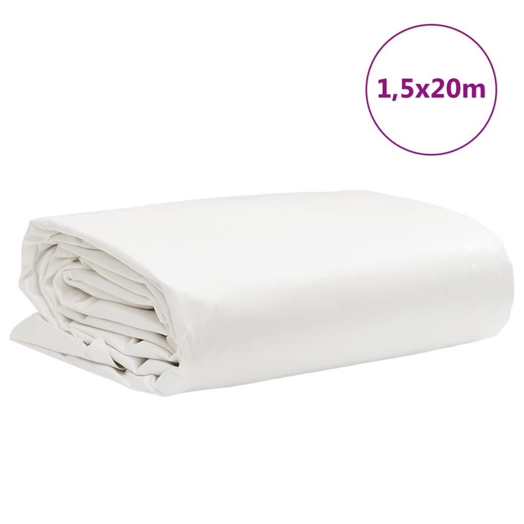 Bâche blanc 1,5x20 m 650 g/m²