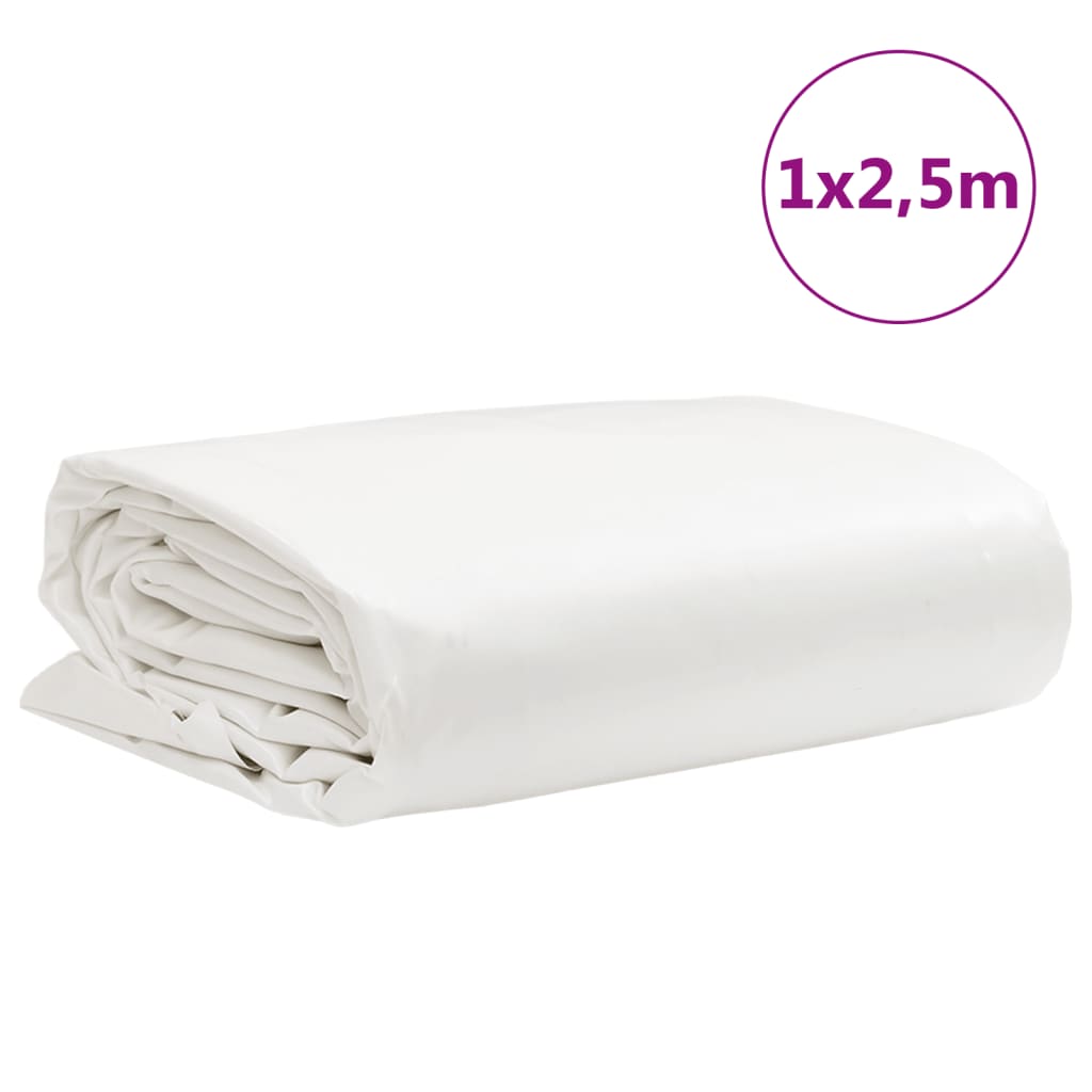 White tarpaulin 1x2.5 m 650 g/m²