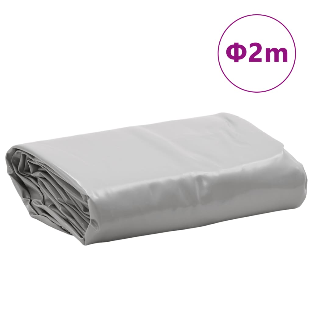 Grey tarpaulin Ø 2 m 650 g/m²