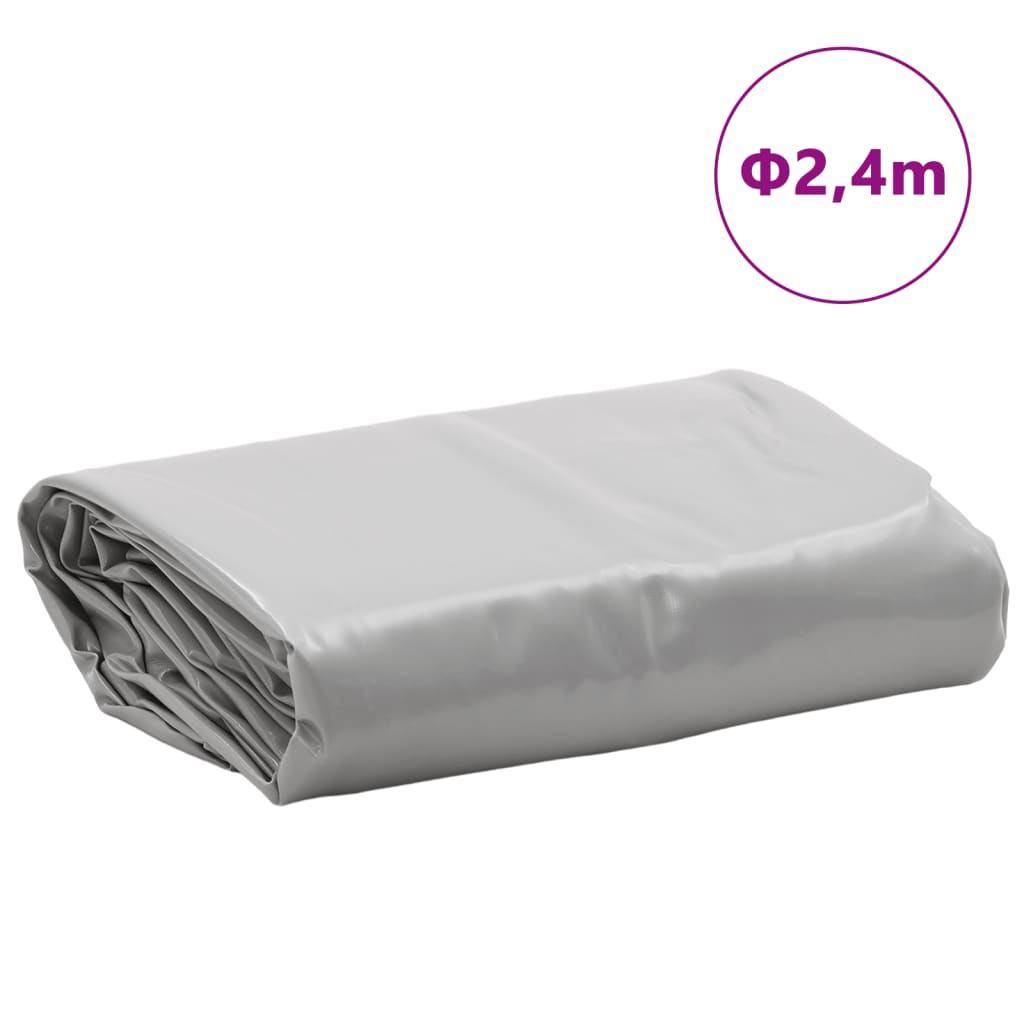 Grey tarpaulin Ø 2.4 m 650 g/m²