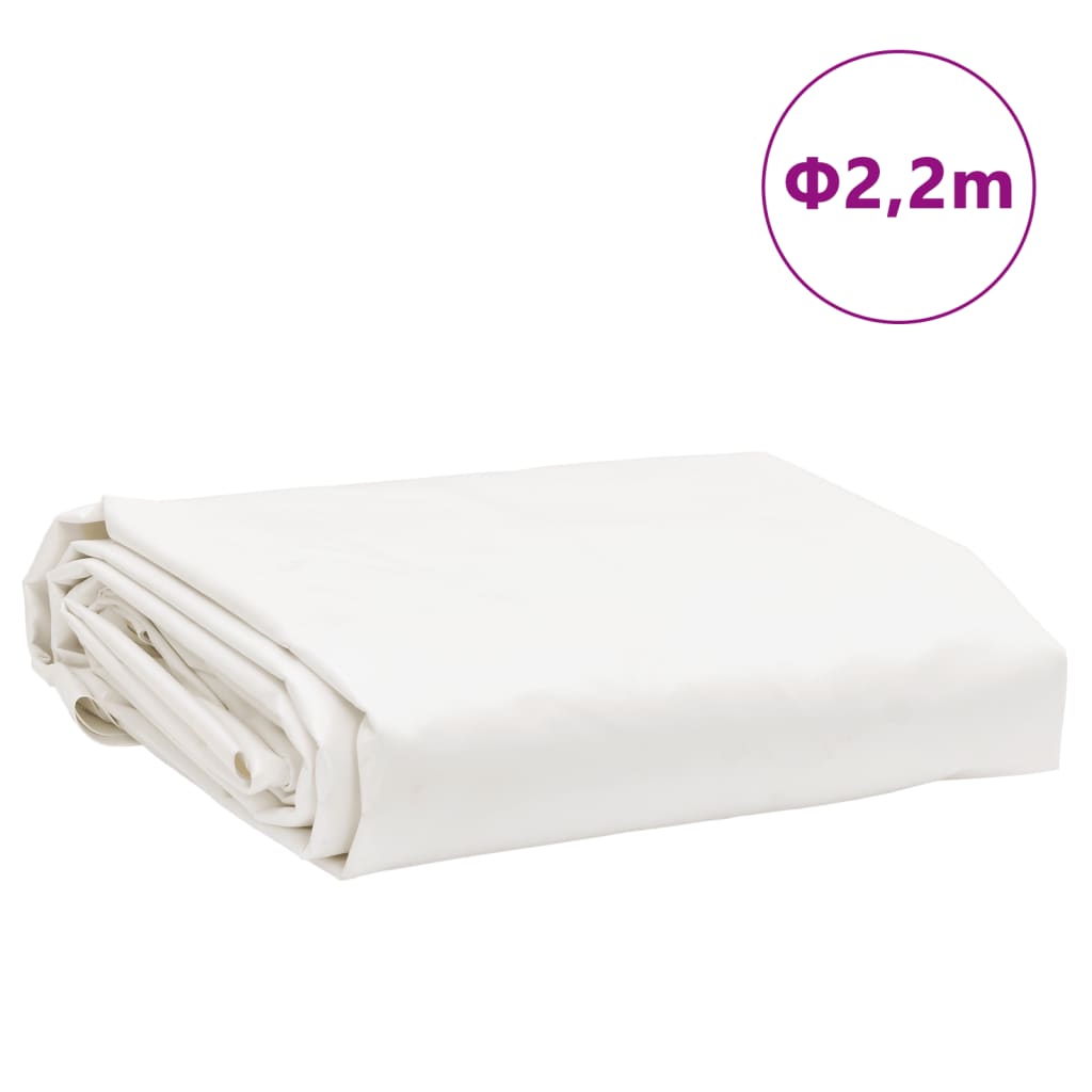 White tarpaulin Ø 2.2 m 650 g/m²