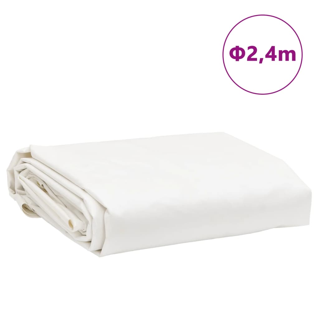 White tarpaulin Ø 2.4 m 650 g/m²