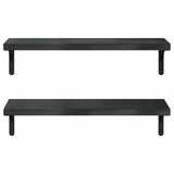 Étagères murales 2 pcs 75x23,5 cm noir acier inoxydable