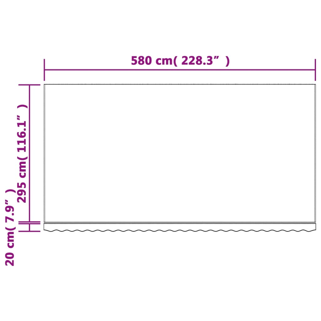 Tissu de remplacement pour auvent rayures multicolores 6x3 m