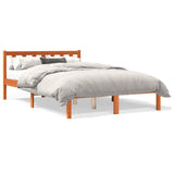 Cadre de lit sans matelas cire marron 120x200cm bois pin massif