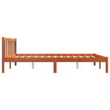 Bed frame without mattress brown wax 150x200cm solid pine wood