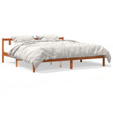 Cadre de lit sans matelas cire marron 180x200cm bois pin massif