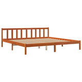 Cadre de lit sans matelas cire marron 200x200cm bois pin massif