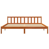 Cadre de lit sans matelas cire marron 200x200cm bois pin massif