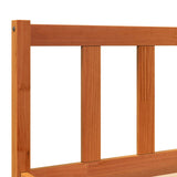 Bed frame without mattress brown wax 200x200cm solid pine wood