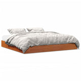 Bed frame without mattress brown wax 180x200cm solid pine wood