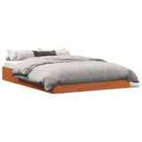 Cadre de lit sans matelas cire marron 120x200cm bois pin massif