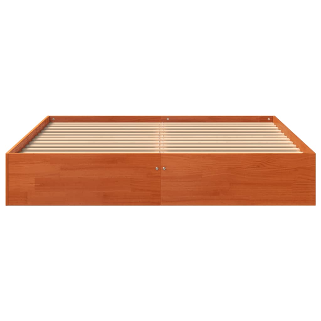 Cadre de lit sans matelas cire marron 120x200cm bois pin massif