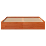 Cadre de lit sans matelas cire marron 120x200cm bois pin massif