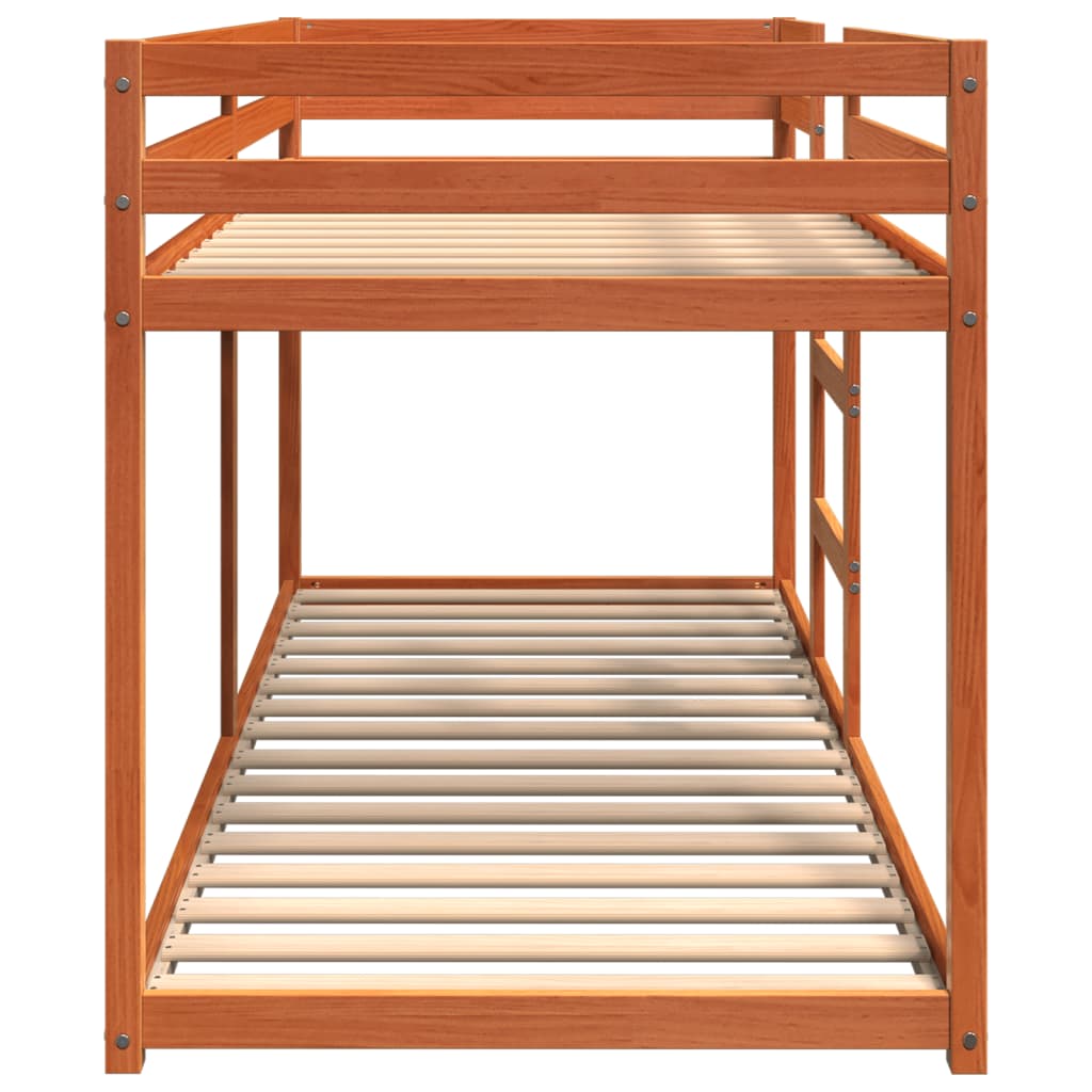 Bunk bed without mattress brown wax 80x200 cm solid pine