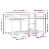 Bunk bed without mattress brown wax 80x200 cm solid pine