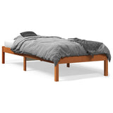 Cadre de lit sans matelas cire marron 75x190 cm bois pin massif