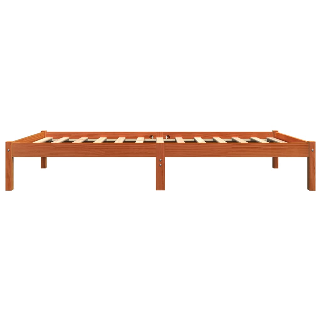 Cadre de lit sans matelas cire marron 90x190 cm bois pin massif