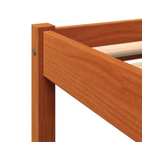 Bed frame without mattress brown wax 135x190cm solid pine wood