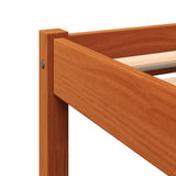 Bed frame without mattress brown wax 140x190cm solid pine wood