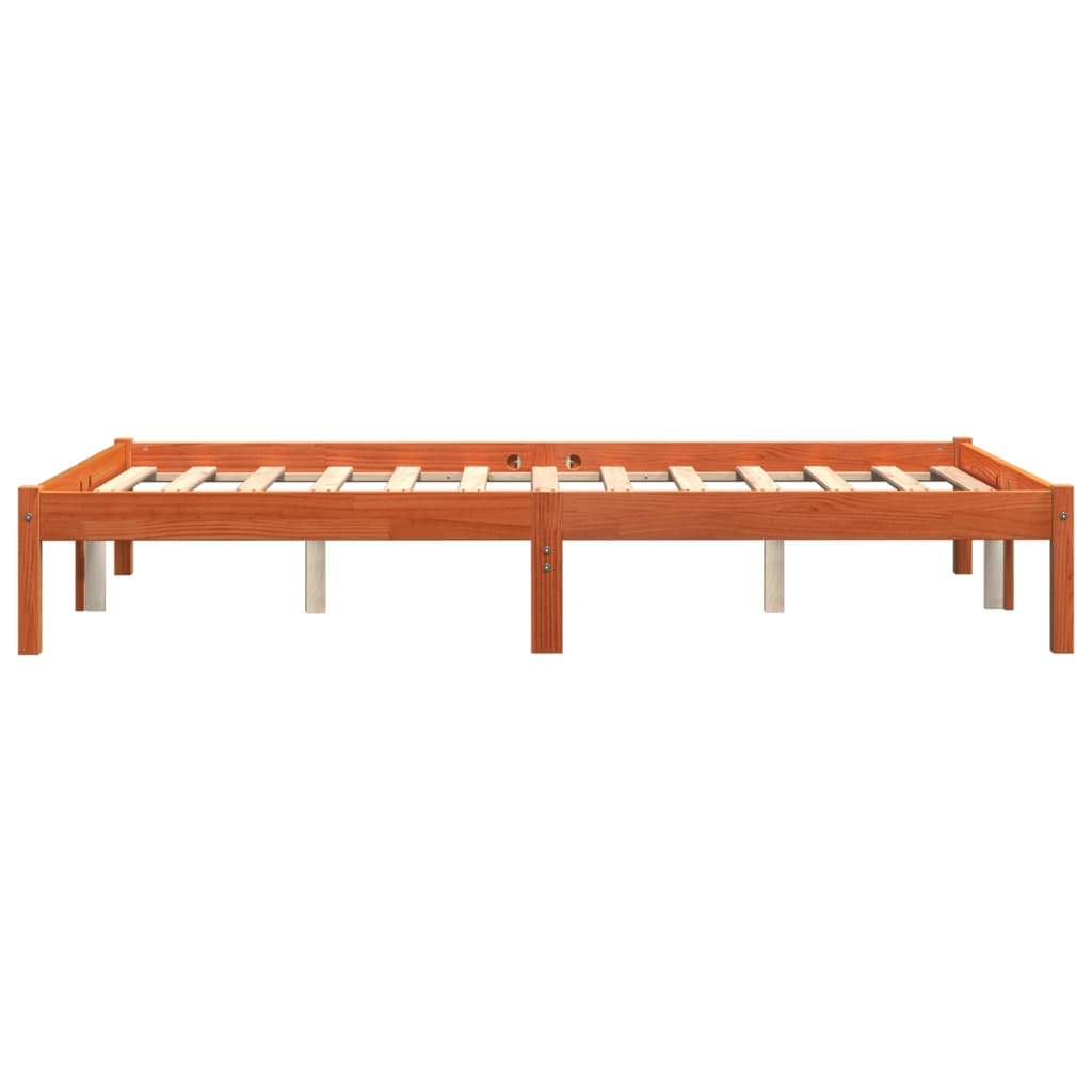 Cadre de lit sans matelas cire marron 120x200cm bois pin massif