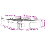 Cadre de lit sans matelas cire marron 120x200cm bois pin massif