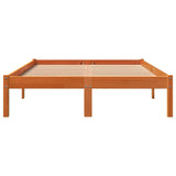 Bed frame without mattress brown wax 140x200cm solid pine wood