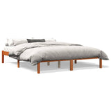 Cadre de lit sans matelas cire marron 150x200cm bois pin massif