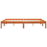 Cadre de lit sans matelas cire marron 160x200cm bois pin massif