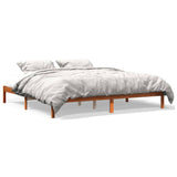 Cadre de lit sans matelas cire marron 180x200cm bois pin massif