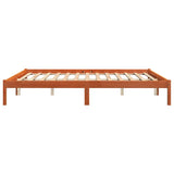 Cadre de lit sans matelas cire marron 180x200cm bois pin massif