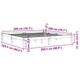 Cadre de lit sans matelas cire marron 200x200cm bois pin massif