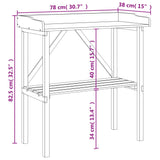 Table à plantes avec étagère 78x38x82,5 cm bois de sapin solide