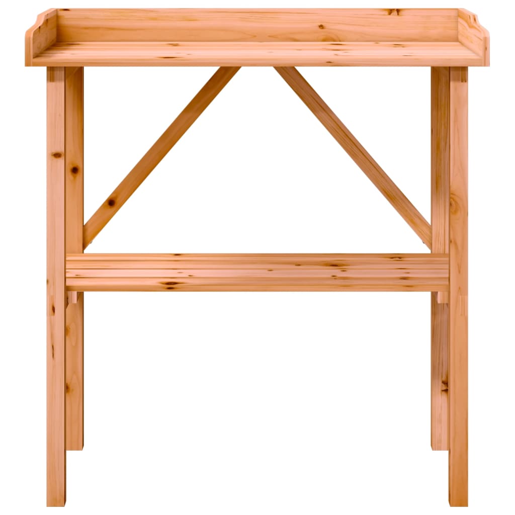 Table à plantes avec étagère marron 78x38x82,5 cm bois de sapin