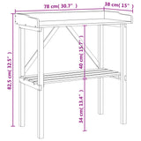 Table à plantes avec étagère marron 78x38x82,5 cm bois de sapin