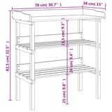 Table à plantes avec étagères 78x38x82,5cm bois de sapin solide