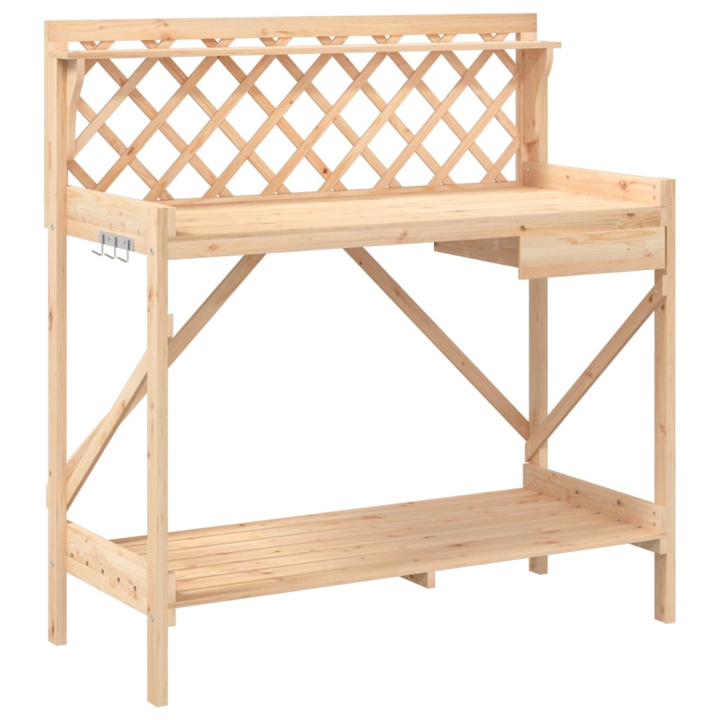 Potting bench with trellis solid fir wood