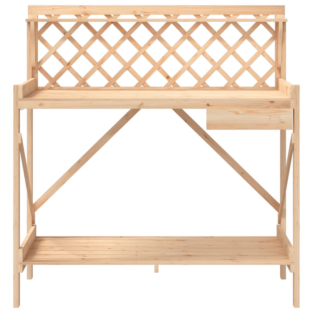 Potting bench with trellis solid fir wood