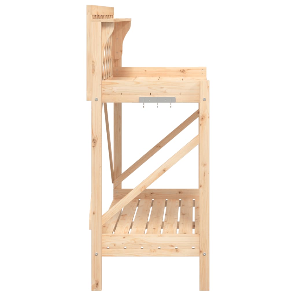 Banc de rempotage avec treillis bois massif de sapin