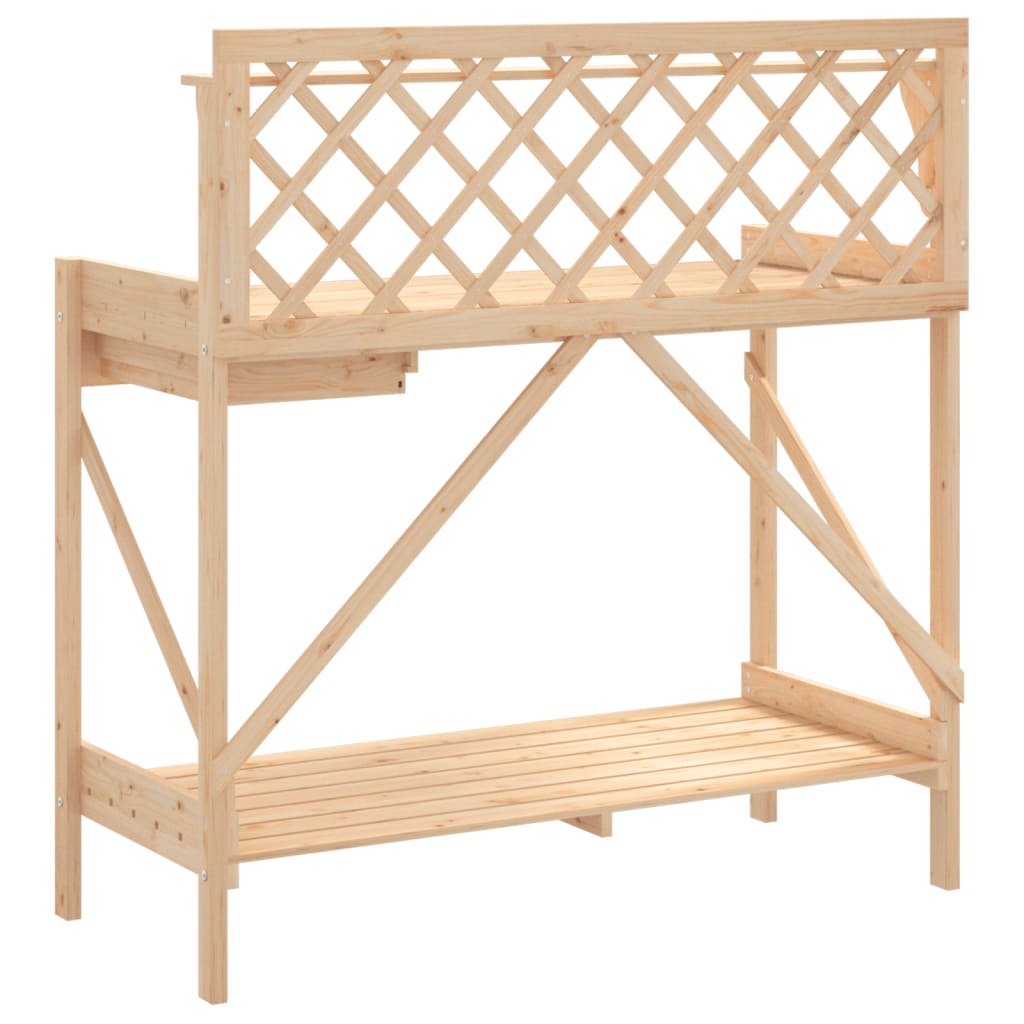 Potting bench with trellis solid fir wood