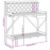 Potting bench with trellis solid fir wood