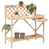 Potting bench with trellis solid fir wood