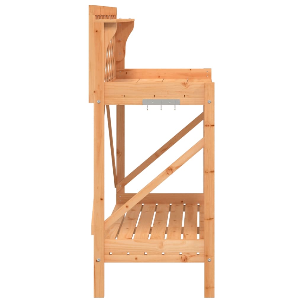 Banc de rempotage avec treillis marron bois massif de sapin