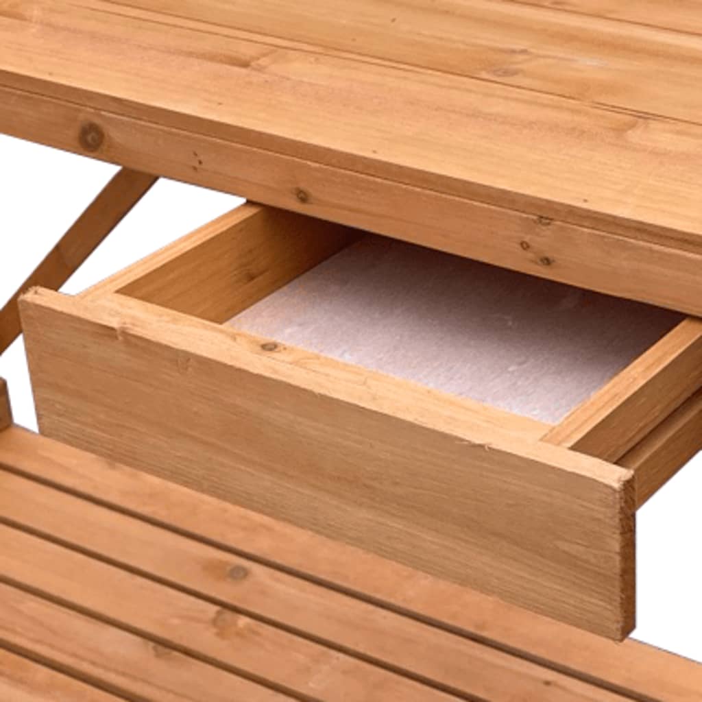 Banc de rempotage avec treillis marron bois massif de sapin