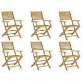 Chaises pliables de jardin lot de 6 bois massif d'acacia