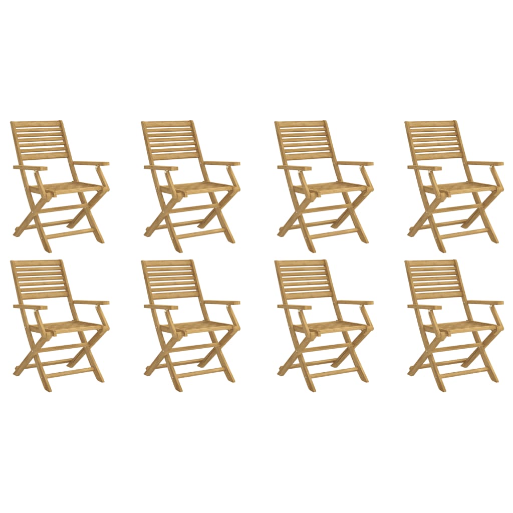 Chaises pliables de jardin lot de 8 bois massif d'acacia