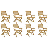 Chaises pliables de jardin lot de 8 bois massif d'acacia