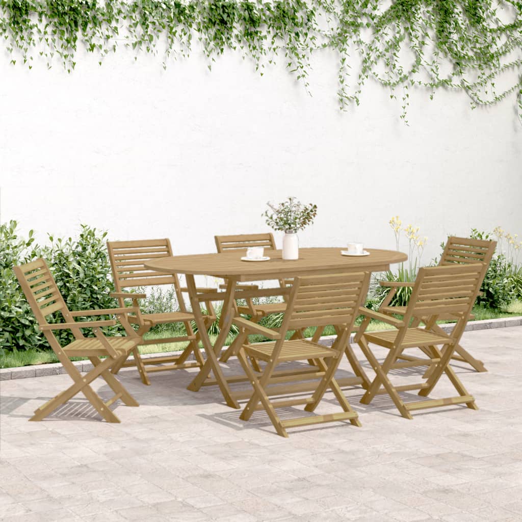 Chaises pliables de jardin lot de 8 bois massif d'acacia