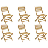 Chaises pliables de jardin lot de 6 bois massif d'acacia